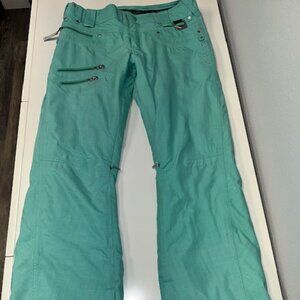 Oakley Womens Insulated teal Snow Pants Gretchen Bleiler RARE size small